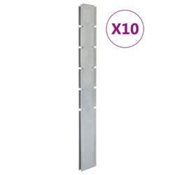vidaXL Hagegjerdestolper 10 stk sølv 160 cm galvanisert stål