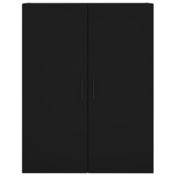 Highboard svart 69,5x34x180 cm konstruert tre