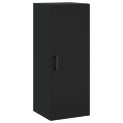 Highboard svart 34,5x34x180 cm konstruert tre