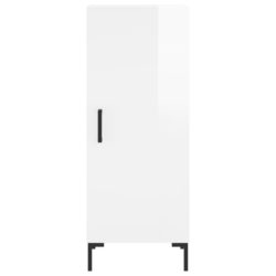 Highboard høyglans hvit 34,5x34x180 cm konstruert tre