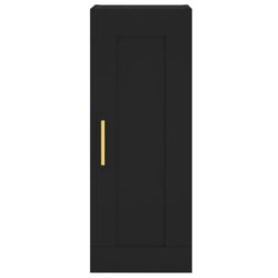 Highboard svart 34,5x34x180 cm konstruert tre