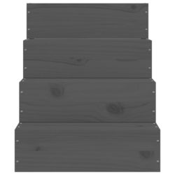 Kjæledyrstrapp grå 40x49x47 cm heltre furu