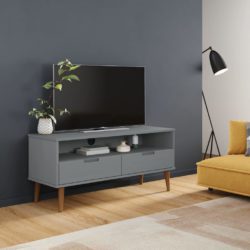 vidaXL TV-benk MOLDE grå 106x40x49 cm heltre furu