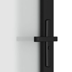 vidaXL Innerdør 76×201,5 cm svart matt glass og aluminium