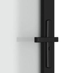 Innerdør 93×201,5 cm svart matt glass og aluminium