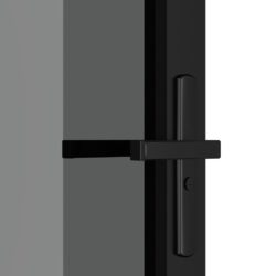 Innerdør 93×201,5 cm svart ESG glass og aluminium