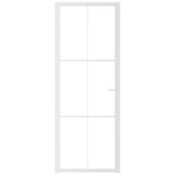 Innerdør 76×201,5 cm hvit ESG glass og aluminium