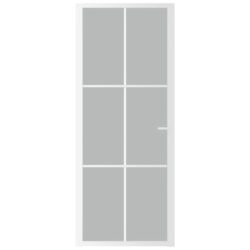 vidaXL Innerdør 83×201,5 cm hvit matt glass og aluminium