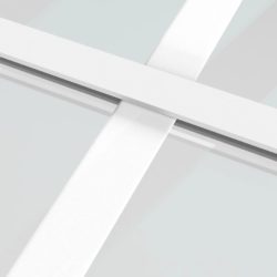Innerdør 102,5×201,5 cm hvit matt glass og aluminium