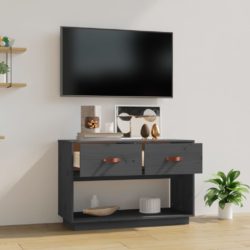 TV-benk grå 90x40x60 cm heltre furu