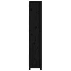 Bokhylle svart 50x35x183 cm heltre furu
