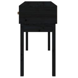 Konsollbord svart 114x40x75 cm heltre furu