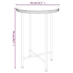Spisebord Ø55 cm herdet glass og stål