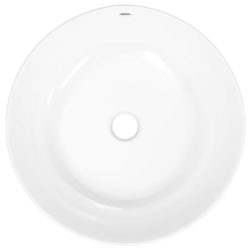 Vask 44×17 cm keramikk rund hvit