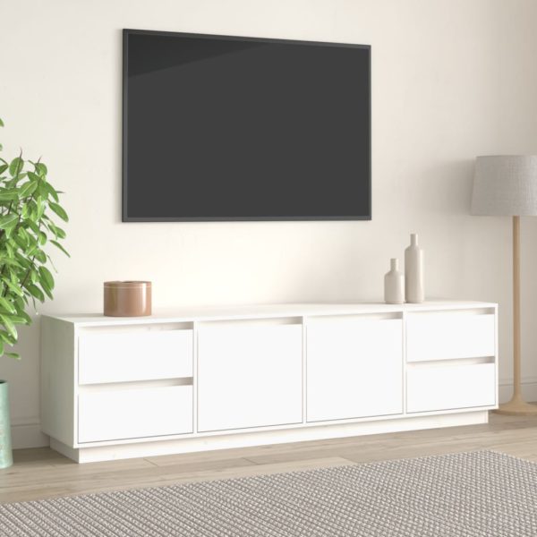 vidaXL TV-benk hvit 176x37x47,5 cm heltre furu