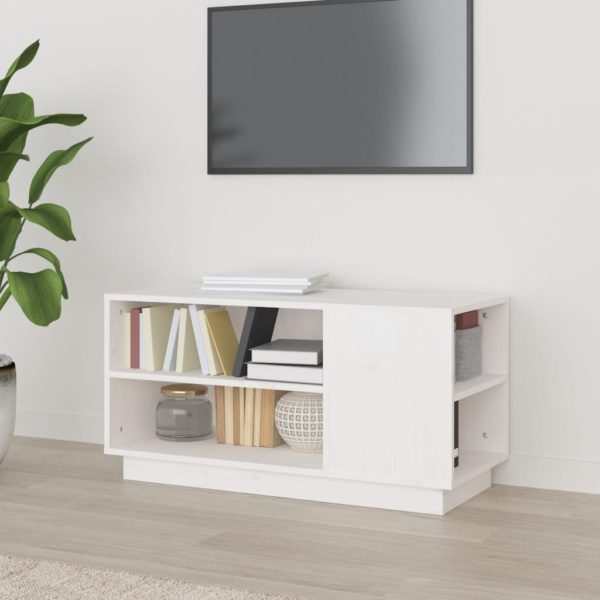 vidaXL TV-benk hvit 80x35x40,5 cm heltre furu