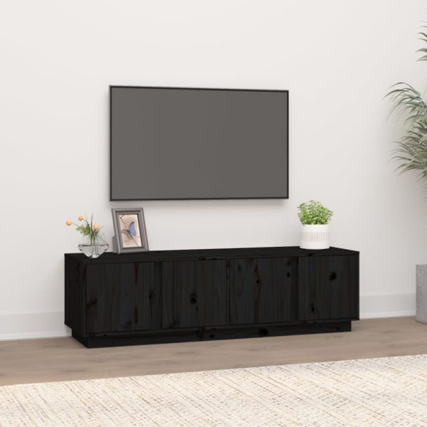 TV-benk svart 140x40x40 cm heltre furu