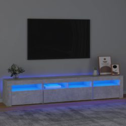 vidaXL TV-benk med LED-lys betonggrå 210x35x40 cm
