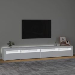 TV-benk med LED-lys hvit 270x35x40 cm