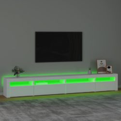 TV-benk med LED-lys hvit 270x35x40 cm