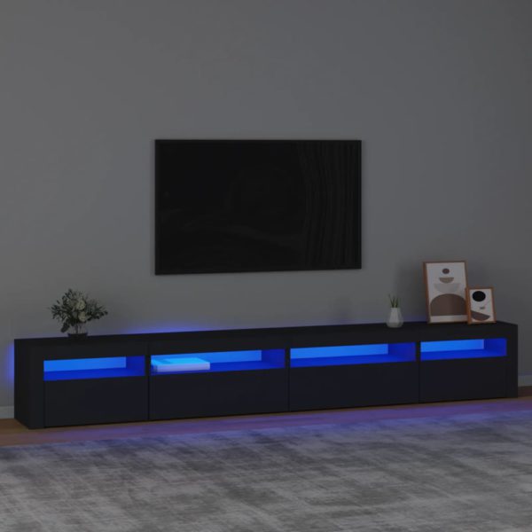 TV-benk med LED-lys svart 270x35x40 cm