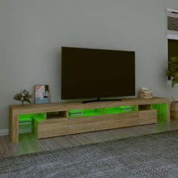 TV-benk med LED-lys sonoma eik 260×36,5×40 cm