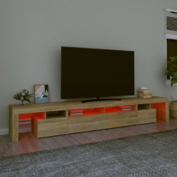 TV-benk med LED-lys sonoma eik 260×36,5×40 cm