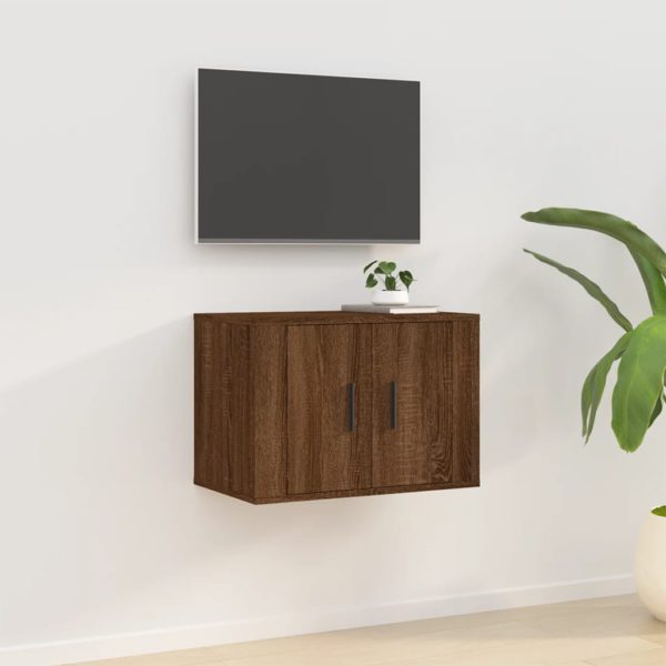vidaXL Vegghengt TV-benk brun eik 57×34,5×40 cm
