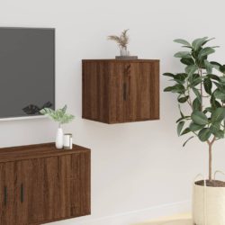 Vegghengte TV-benker 2 stk brun eik 40×34,5×40 cm