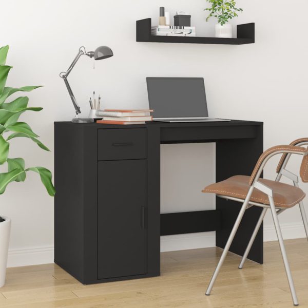 vidaXL Skrivebord svart 100x49x75 cm konstruert tre