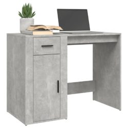 Skrivebordskap betonggrå 100x49x75 cm konstruert tre