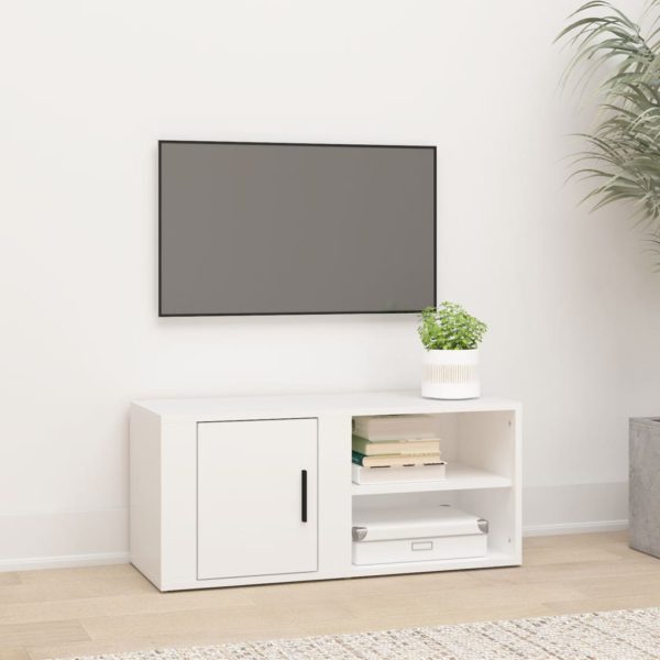 vidaXL TV-benk hvit 80×31,5×36 cm konstruert tre