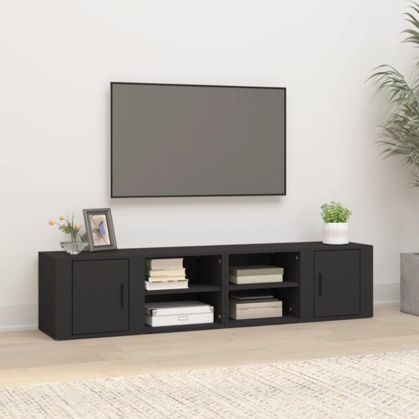 vidaXL TV-benker 2 stk svart 80×31,5×36 cm konstruert tre
