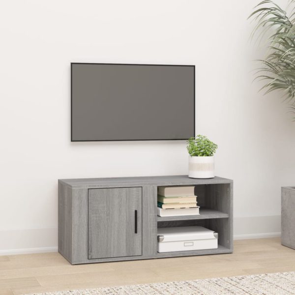 vidaXL TV-benk grå sonoma 80×31,5×36 cm konstruert tre