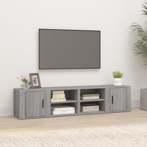 vidaXL TV-benker 2 stk grå sonoma 80×31,5×36 cm konstruert tre