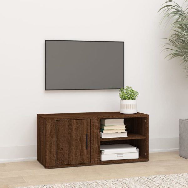 TV-benk sonoma eik 80×31,5×36 cm konstruert tre