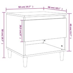 Nattbord høyglans hvit 50x46x50 cm konstruert tre