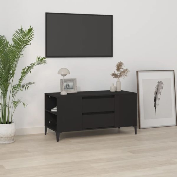 TV-benk svart 102×44,5×50 cm konstruert tre