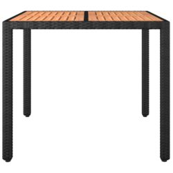 Hagebord med treplate svart polyrotting og heltre akasie