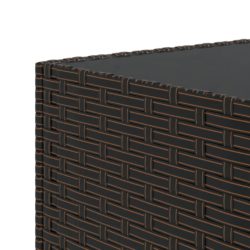 Utendørs salongbord firkantet brun 50x50x30 cm polyrotting