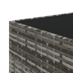 Utendørs salongbord firkantet grå 50x50x30 cm polyrotting