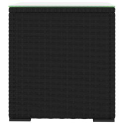 Sidebord svart 40x37x40,5 cm polyrotting og herdet glass