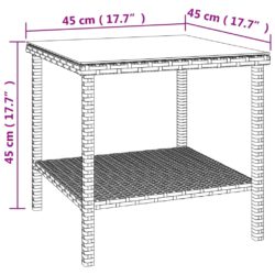 Sidebord svart 45x45x45 cm polyrotting og herdet glass