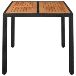 Hagebord med treplate svart 90x90x75 cm polyrotting