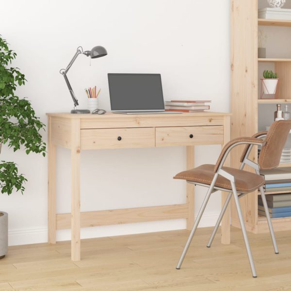 Skrivebord med skuffer 100x50x78 cm heltre furu