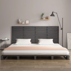 Veggmontert sengegavl grå 156x3x91,5 cm heltre furu