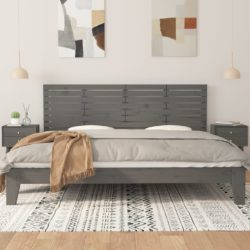 Veggmontert sengegavl grå 166x3x63 cm heltre furu
