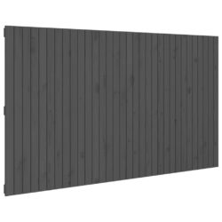 Veggmontert sengegavl grå 204x3x110 cm heltre furu