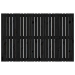Veggmontert sengegavl svart 166x3x110 cm heltre furu