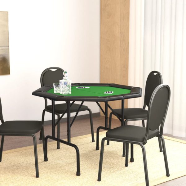 vidaXL Pokerbord sammenleggbart 8 spillere grønn 108x108x75 cm